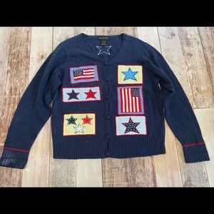 All points vintage‎ patriotic flag sweater size L